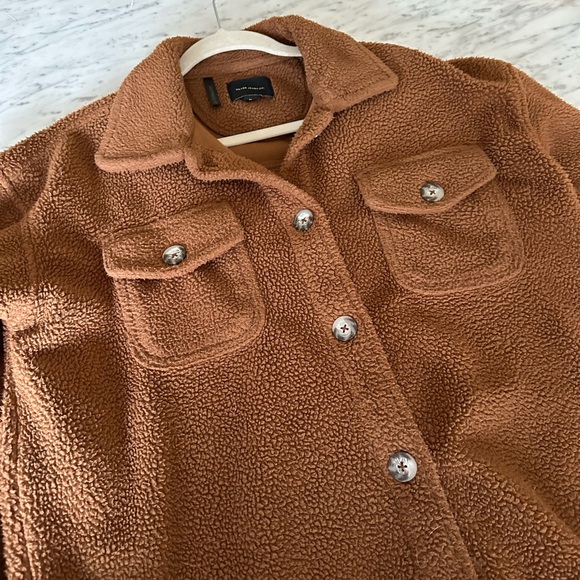 Silver Brown Sherpa Jacket - Picture 1 of 3